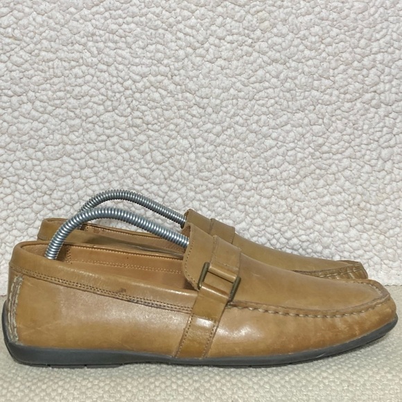 Giorgio Brutini Men's Tan Leather Slip On Casual Comfortable Loafers Shoes SZ 9M - Picture 1 of 11